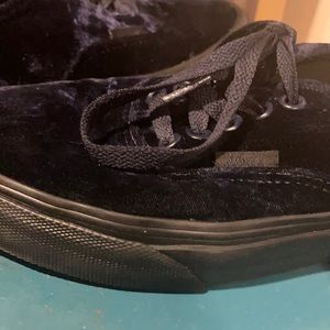 Vans blue velvet shoes